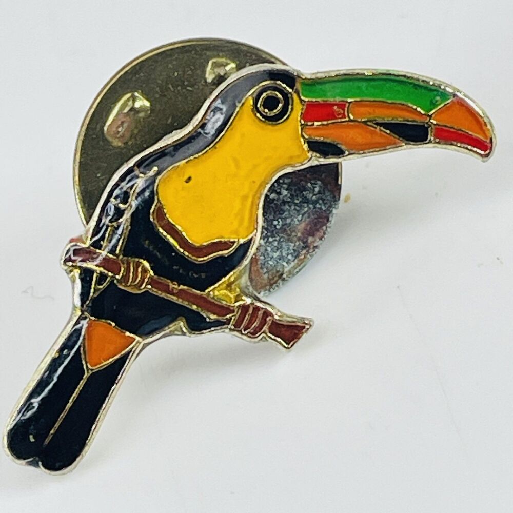 Colorful Tropical Toucan Bird Enamel Pin Pinback Lapel Collectible